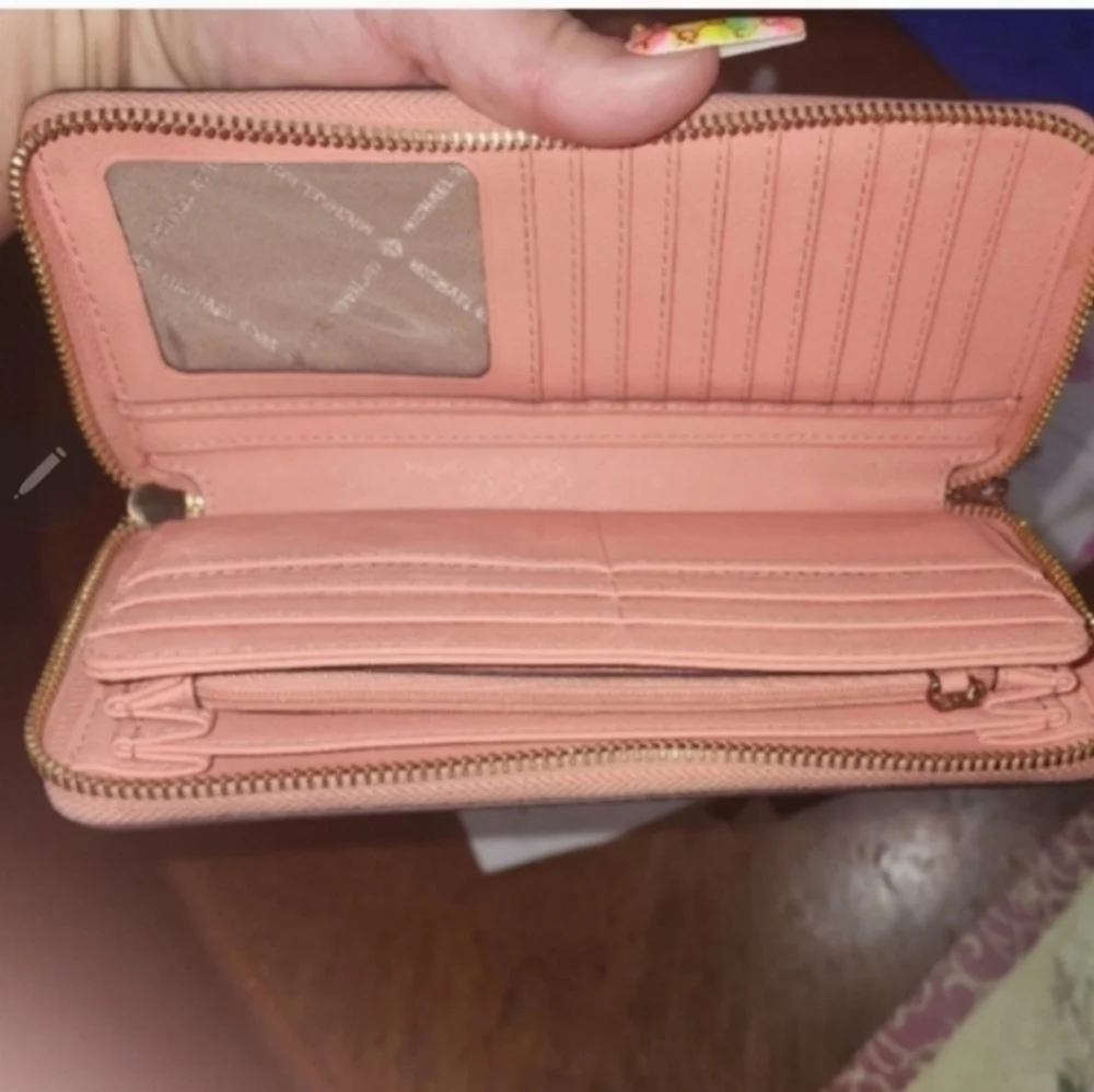 RARE Gorgeous Michael kors pink embossed python leather wallet